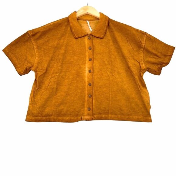 Free People Weekend Rush Button Down Shirt NWT M - Picture 1 of 9